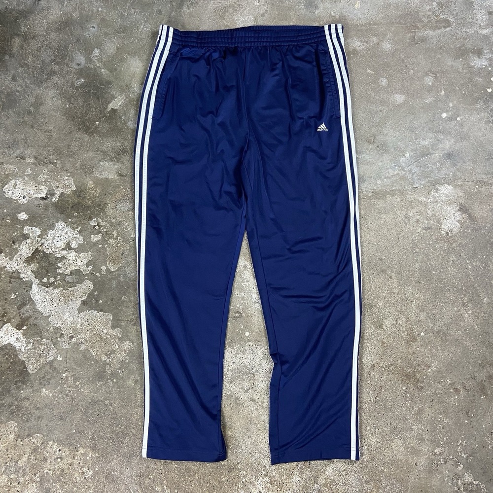 Vintage Y2K Adidas Track Pants Size XL Navy Blue‎ Snap Button Breakaway Active